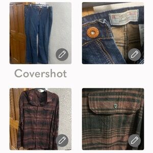 RARE🤠Levi’s stretch👖Misses 16+5XLT 2 pocket Flannel🤎🖤